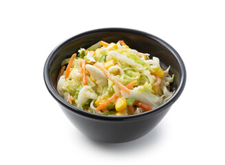 Coleslaw on a white background