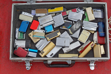 Lighters in suitcase