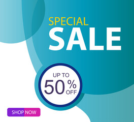 Special Sale up to 50% off Shop Now Label Tag Vector Template Design Illustration
