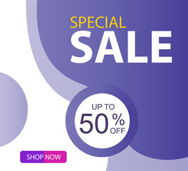 Special Sale up to 50% off Shop Now Label Tag Vector Template Design Illustration