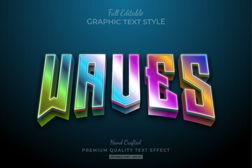 Waves 80's Gradient Editable Text Effect