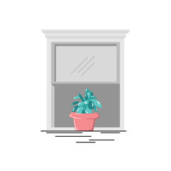 Simple potted plant vector.Great for invitation, greeting card, packages, wrapping, etc. Botanical illustration design.