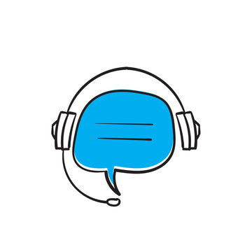 recommend clip art: hand draw doodle icon symbol for support service icon, hotline customer advice, call center help. isolated