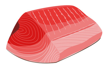 Raw tuna block against white background
