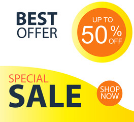 Special Sale up to 50% off Shop Now Label Tag Vector Template Design Illustration