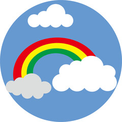 rainbow in the cloudy sky