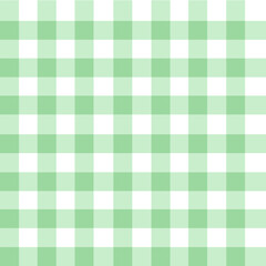Green checkered tablecloths seamless pattern background.