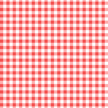 Red Checkered Tablecloths Seamless Pattern Background.