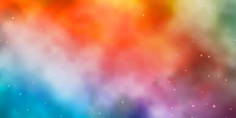 Light Blue, Yellow vector background with colorful stars.