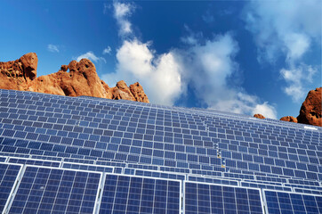 solar panels on the mountain