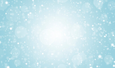 White lights bokeh, Defocus glitter blur on soft blue background. copy space. illustration. Bokeh christmas blurred beautiful shiny.	
