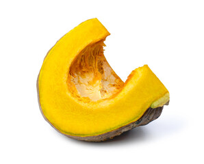 Slice of pumpkin isolated on white