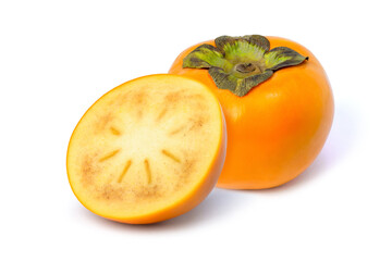 Persimmon fruit on white.