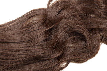 Close up of Wavy Ribbon Dark Brown Synthetic Ponytail Hair Extensions