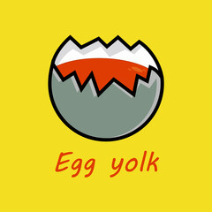 Illustration vector graphic of an egg is half broken well for logo food main menu egg