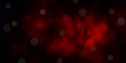 Dark Red vector texture with circles.