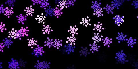 Fototapeta na wymiar Dark purple vector texture with disease symbols.