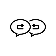 Black line icon for response