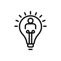 Black line icon for conclusion