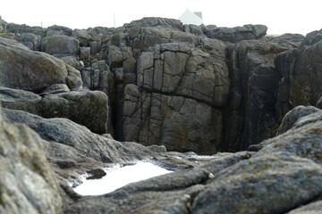 The granit coast  and some cliff at Batz sur mer in the south of Brittany.