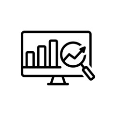 Black line icon for analyst 