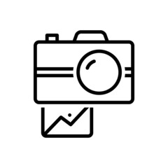 Black line icon for snap