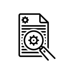 Black line icon for analyze