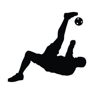 recommend clip art: Rattan ball sport man silhouette vector, healthy athlete.