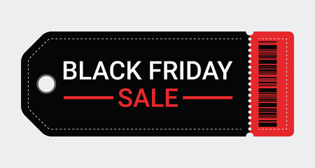 Black friday sale symbol or Black friday discount banner. Special offer sale tag discount, retail price sticker promotions sign. Design for logo, emblem, brochure, card, ad or badge. Isolated vector