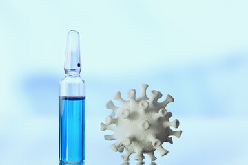 coronavirus model isolated on white background, micro virus photo