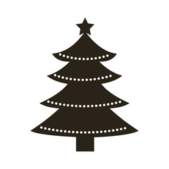 Fototapeta premium happy merry christmas monochrome tree with lights