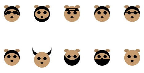 Obraz premium Collection of cool animal face vector illustrations. vector eps 10