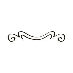 decorative swirl divider monochrome icon