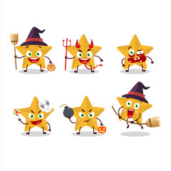 Halloween expression emoticons with cartoon character of new yellow stars