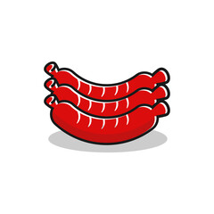 three sausage vector logo template