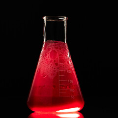 Glass flask with a chemical reagent.
