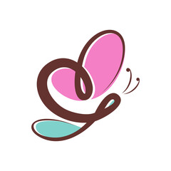 Colorful and abstract design Butterfly icon