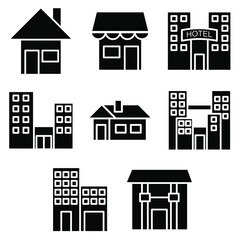 Building vector icon set