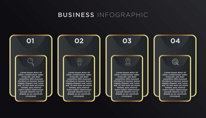 Modern elegant 4 options infographic. Vector illustration template with icons.