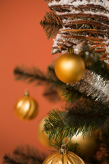 Christmas tree decorated for holidays