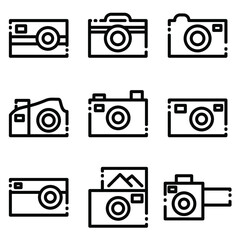 Camera vector icon set