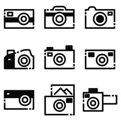 Camera vector icon set