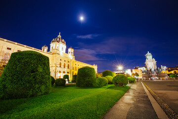 Splendid view of famous Naturhistorisches Museum (Natural History Museum) in Maria Theresa Square.