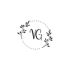 Initial VG Handwriting, Wedding Monogram Logo Design, Modern Minimalistic and Floral templates for Invitation cards	
