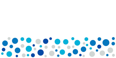 Simple greeting card with floating bubbles and space for text. Pastel blue polka dots for baby shower, cards, invitations, announcements, notes and more. Abstract slide background.