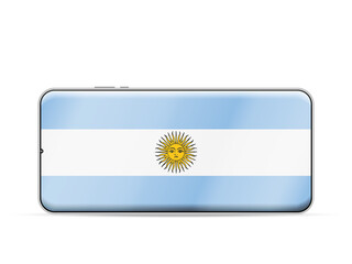 Argentina flag on smartphone screen