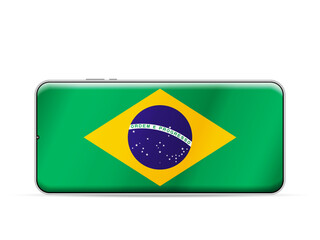 Brazil flag on smartphone screen
