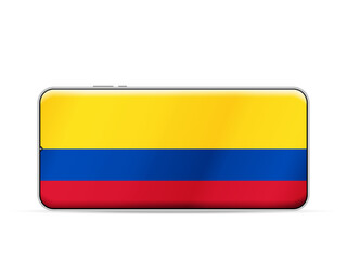 Colombia flag on smartphone screen
