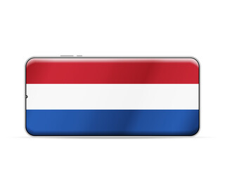 Netherlands flag on smartphone screen