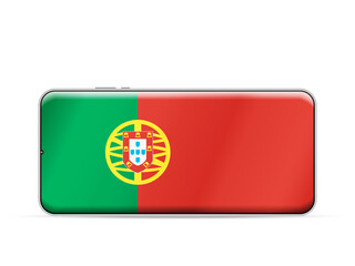 Portugal flag on smartphone screen